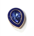 Deep blue drop-shaped charm with faceted gemstone for 10mm mesh bracelet - Waterdrop (A58 Gold)