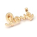 Golden alloy cursive Love letter charm pendant for stainless steel mesh bracelets - Love Large (A33 Gold)