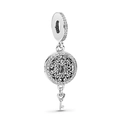 Starry sky blue balloon charm with hollow flower case and heart key pendant for DIY jewelry - Heart Lock Key Style