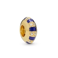 Blauer Emaille-Charm mit Zirkonia-Steinen in 18K Gold vergoldeter Ausführung - Dunkelblauer Emaille-Streifen-Stil (7)