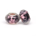 DIY cherry blossom faceted beads with floral patterns for minimalist charm bracelets - Pink