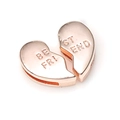 Rose gold heart-shaped charm with Best Friend engraving for mesh bracelets - Heart Shaped Cluster Style / Rose Gold