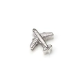 Silver airplane pendant charm for mesh bracelets featuring detailed aircraft fuselage design - Silver