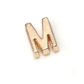 Polished gold plated letter M slider charm for stainless steel mesh bracelet jewelry - Gold