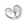 Interlocking silver heart charms with Best Friend engraving for mesh bracelets - Heart Shaped Cluster Style / Silver