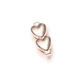 Rose gold double heart charm accessory for stainless steel mesh bracelet jewelry - Rose Gold