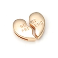Golden heart-shaped Best Friends split pendant for mesh bracelet charms with engraving - Heart Shaped Cluster Style / Gold