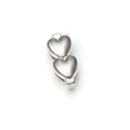 Polished silver stainless steel double heart charm for mesh bracelet DIY accessory - Silver