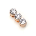Three round brilliant cut cubic zirconia in rose gold setting for DIY jewelry design - Gold