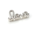 Silver stainless steel Love charm with polished finish for watch band or bracelet - Silver