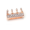 Rose gold crown charm with shimmering white zircons for watch bands and slider bracelets - Rose Gold