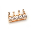 Golden crown slide charm with sparkling crystals for stainless steel mesh bracelets - Gold