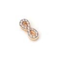 Infinity symbol charm in rose gold with pavé cubic zirconia for mesh slider bracelets - Gold