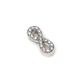 Infinity charm for mesh bracelets featuring sparkling pave set cubic zirconia stones - Silver