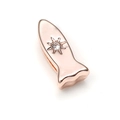 Rose gold fish charm with sparkling crystal center and ray patterns for bracelet - Rocket Fish Shape (4106582688380) / Rose Gold