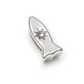 Silver stainless steel charm bracelet with sparkling diamond snowflake and fish pendants - Rocket Fish Shape (4106582688379) / Silver
