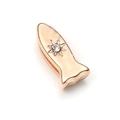 Rose gold fish-shaped charm with star-engraved zircon accent on white background - Rocket Fish Shape (4106582688378) / Gold