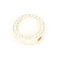 Golden round charm with sparkling crystals and white enamel inlay for DIY bracelets - Gold