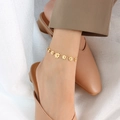 Elegant 18k gold plated flower anklet for women featuring minimalist floral charms - 20+5cm / Gold