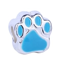 Cute sky blue enamel pet paw print charm bead for DIY charm bracelets and necklaces - Sky Blue (A6)