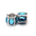 Funkelnde blaue facettierte Kristallperle mit versilbertem Metall für DIY-Armbänder - Blau Gold