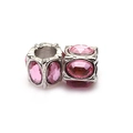 Rosafarbene Kristallperlen in Silberoptik für DIY-Schmuckherstellung und Armband-Zubehör - Rosa
