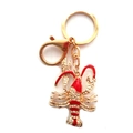 Portachiavi a forma di aragosta con smalto rosso e strass su base in metallo oro - Oro