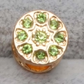 Charm rond doré avec pierres vert émeraude pour bracelets DIY personnalisés - Or Pierre Émeraude (12)