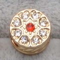 Charm en or avec pierre rouge et cœurs en zircon pour bracelets personnalisés - Or Pierre Rouge (16)