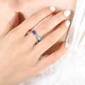 Anello in resina stile bohémien con pietre colorate e base in metallo argento - US 6 / Anello (A492) / Colore acciaio