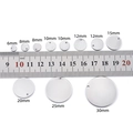 Polished stainless steel round pendant blanks with hammered texture and sizing ruler - Embossed Round 8mm / Steel