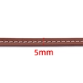 Καφέ δερμάτινο κορδόνι 5mm με λευκές ραφές για DIY κοσμήματα και αξεσουάρ χειροτεχνίας - Στυλ Τυπικού Πλάτους / Καφέ