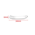 Zilveren 34x6mm gebogen roestvrijstalen connector voor DIY-sieraden en armbanden - Kleine Stijl / Staalkleur
