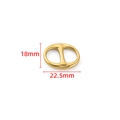 Dettaglio del ciondolo a maglia ovale a catena ancora dorata da 18x22,5 mm in acciaio - Oro