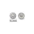 Elegante 16,2 mm Silberne Münzohrringe mit Perlmutteinlage und Zirkonia-Verzierung - Runder Blütenblatt-Stil / 16.2mm