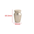 Urne en métal doré mat avec dimensions de 69,5 mm de hauteur et 44 mm de diamètre - 44x69.5mm / Or
