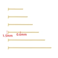 Chiodini a T in acciaio dorato in 6 misure per gioielli fai da te con filo da 0,6 mm - 0.6x15mm / 18K Gold Plated Head Pin