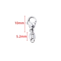 Polished stainless steel lobster clasp set with connector ring for DIY jewelry making - Lobster Clasp With Lip Tag Connector / Steel