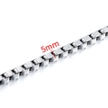 Polished 5mm stainless steel box chain link for DIY jewelry making and necklaces - 5mm / Steel