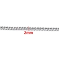 2mm polierte Weizenkette aus Edelstahl für die DIY-Schmuckherstellung und Halsketten - Doppelseitige Geschliffene Kette / 2mm / Stahlfarben