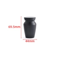 Urne cinéraire en acier noir mat avec dimensions précises de 69,5 mm de hauteur - 44x69.5mm / Noir