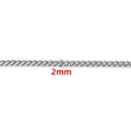 2mm silver stainless steel Franco chain necklace with a polished wheat weave link design - Fine Style / Steel