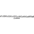 Detail of 2.4mm twisted stainless steel chain link for DIY jewelry making in silver finish - Spiral Flat Chain (2.4mm) / Steel