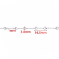 1mm Silver stainless steel bar link chain with 14.5mm textured segments for DIY jewelry - 1x3.8x14.5mm / Steel Color Smooth Embossed Pin Chain