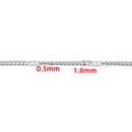 Chaîne gourmette en acier inoxydable avec mesures de largeur de 0,5 mm et 1,8 mm - Chaîne Gourmette Couleur Acier avec Plaque Plate