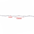 1mm silver stainless steel twisted bar chain necklace for DIY jewelry making accessories - Curved Rod Chain (B1024) / 1x15mm