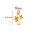 Detailed view of gold bamboo pendant measuring 15.3mm by 10mm for DIY jewelry making - Bamboo Joint Shape / 18K Gold