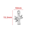 Silver stainless steel bamboo joint pendant charm for DIY jewelry 10mm x 15.3mm - Bamboo Joint Shape / Steel