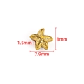 Detail van gouden zeesterkraal met 1,5 mm gat voor het maken van DIY-sieraden - Zeester Doorvoerkraal / 18K Goud