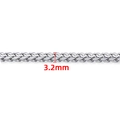 Stainless steel 3.2mm silver Chopin wheat chain necklace for DIY jewelry making - Wide Style / Steel